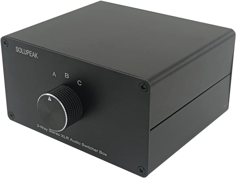 SOLUPEAK 1 in 3 Out XLR Balanced Audio Switch Box, 3-Channels XLR Stereo Converter,Passive Signal Source Audio Input Selector Switcher Splitter 1-to-3 Box (X103) - Image 2